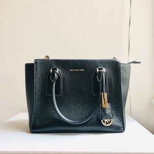 Black Leather Michael Kors Tote Purse Handbag